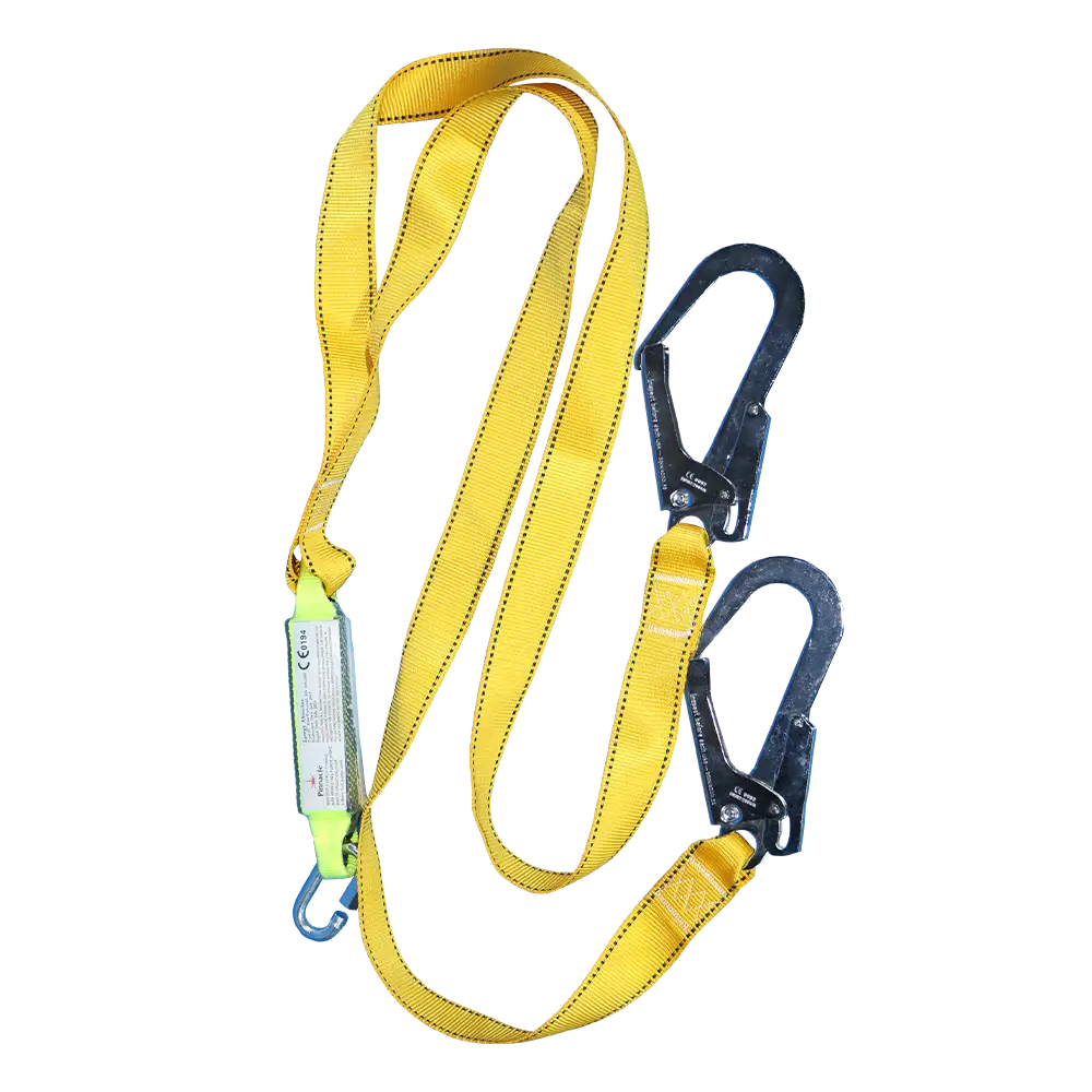 Pinnacle Double Lanyard With Shock Absorbor & Scaffold Hook