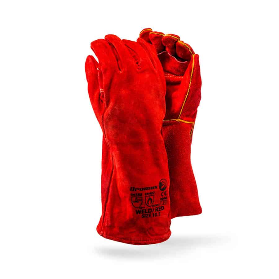 Weld Red Leather Gloves
